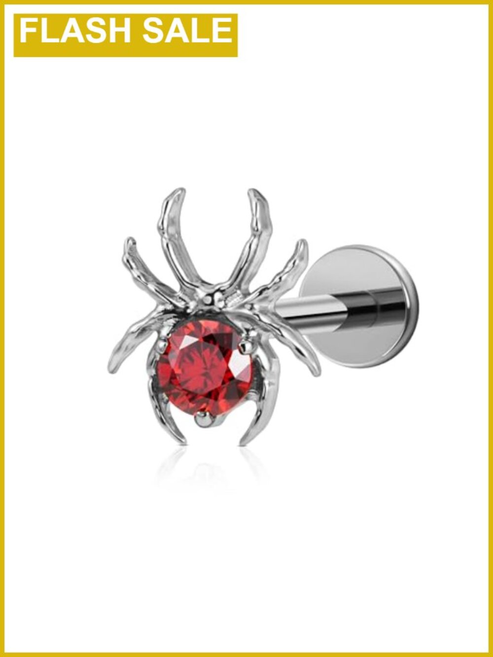 16G ASTM F136 Titanium Spider Cartilage Stud Earring Internally Threaded